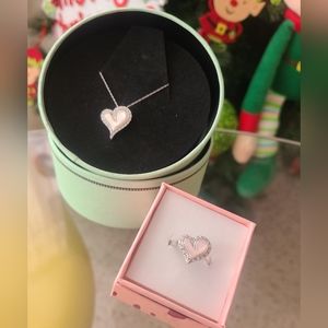 Necklace and Ring Heart Shape Set